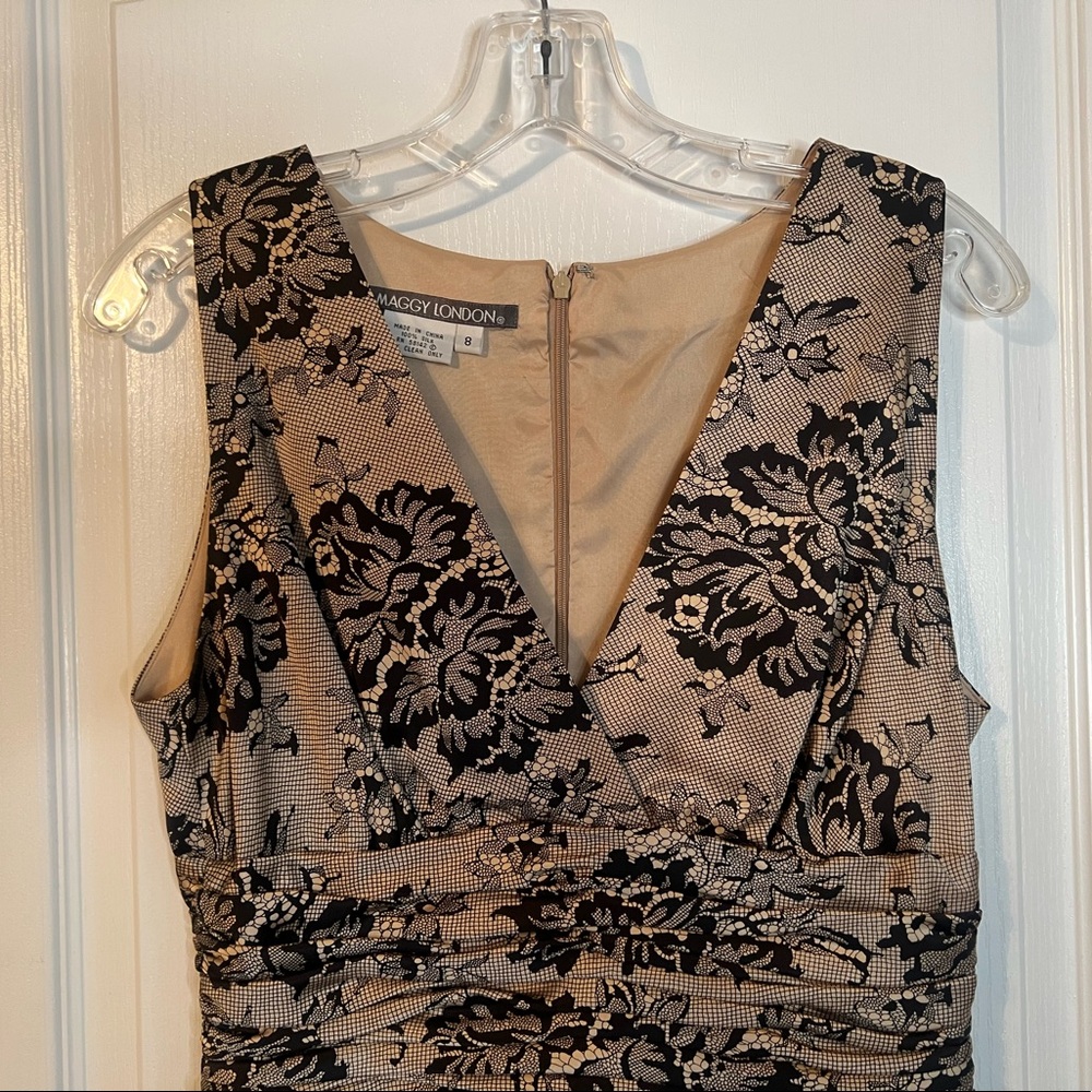 Maggy London Silk Dress size 8 black and